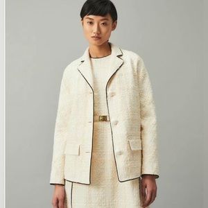 NWT Tory Burch Plaid Tweed Jacket Blazer Size 4